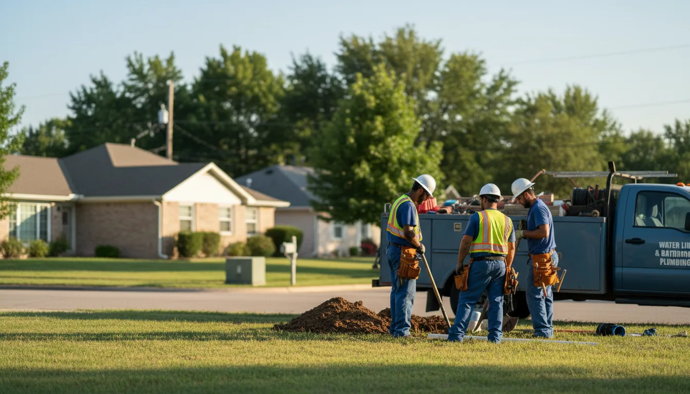 Residential water line and bathroom plumbing service in Irvine, PA